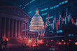 © K2Kstock - Capitol building with digital stock market graph