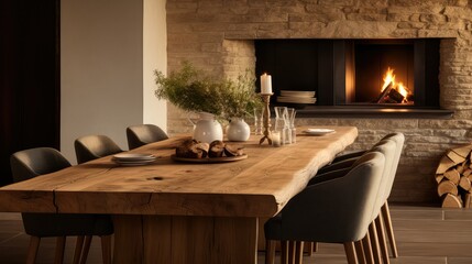 Wall Mural - dining wood oak