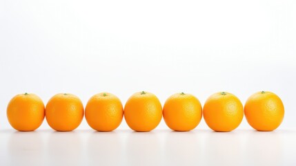 Wall Mural - fresh oranges white background