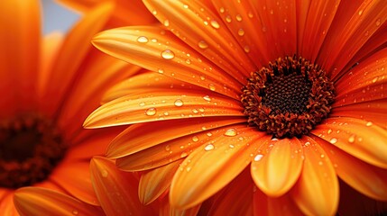 Wall Mural - macro orange daisies