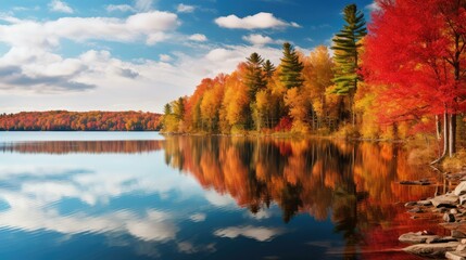 Wall Mural - tranquility trees and lake