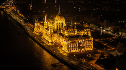 Wall Mural - Budapest, Hungary, night in the city