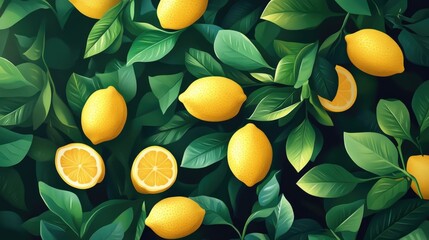 Sticker - Lemons on Tree Branches,