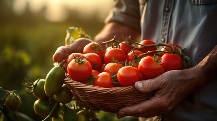 Poster - basket red tomatoes