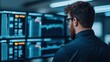 © nattapon98 - A person analyzes data on multiple screens, showcasing graphs and charts in a modern workspace, emphasizing technology and analytics.