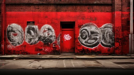 Wall Mural - urban red no circle