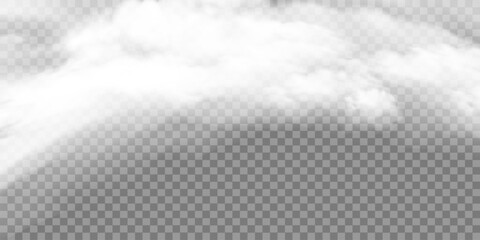 Wall Mural - white realistic fog, smog background transparent special effect
