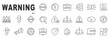 © tutti_frutti - Set of warning related line icons. Alert, caution, danger, error, shield etc. Editable stroke. Set 3