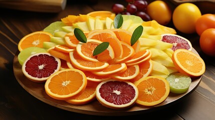 Wall Mural - slices cut orange