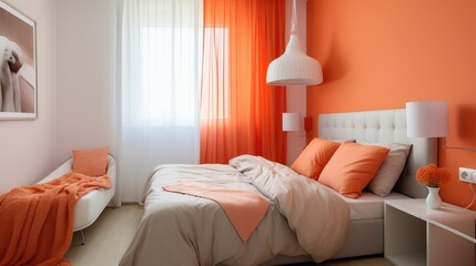 Wall Mural - curtains home orange