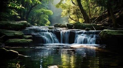 Wall Mural - stream waterfall flowing water