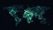 © boler - A stylized world map with connected glowing green lines and dots