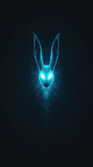 Wall Mural - glowing rabbit with luminous features, surrounded by cosmic aura, creates mystical atmosphere. This enchanting creature captivates with its ethereal presence