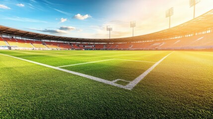 Vibrant Soccer Field Under Sunlight