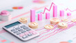 © Antto-AI - Financial calculator with coins and growth chart, symbolizing investment