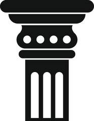 Simple black vector icon of a column, representing classical architecture and elegant design