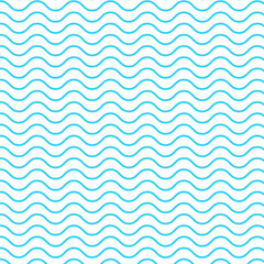 blue wave repeat pattern.seamless pattern of curve wavy line isolated on white background.sea waves 