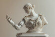 © okrasiuk - Marble Ancient Greek goddess sculpture enhanced with a modern bionic hand. Connection to robotic limb. Cybernetics and bionics enhancement concept. High-Tech Prosthesis to Help People with Disability
