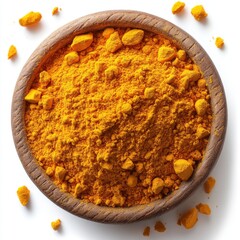 Wall Mural - Turmeric Powder in Wooden Bowl