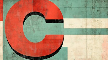 Canvas Print - elegant illustrated letter c in modern style