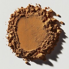 Sticker - Close-up of Brown Powder on White Background