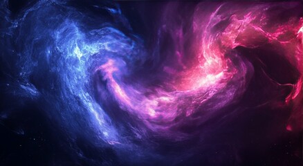 Wall Mural - colorful swirling nebula in deep space with vibrant hues of blue and pink during cosmic night