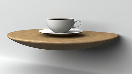 Wall Mural - Minimalist 3D Coffee Table Floating in Air