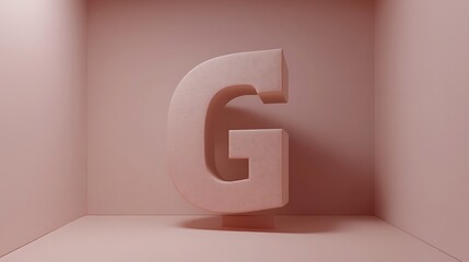 Wall Mural - Minimalistic 3D Illustration of a Letter G