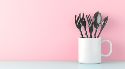 Wall Mural - Minimalist Utensil Holder Floating in Air