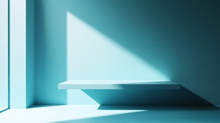 Wall Mural - Minimalist Floating Shelf in Bright Ambience