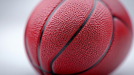 Sticker - Close-up of a Red Basketball with Black Lines