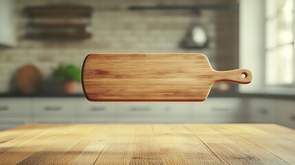 Wall Mural - Minimalist Floating Cutting Board in 3D Environment