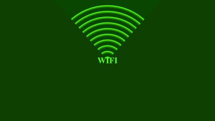 Animation of a WiFi signal icon on a green screen background