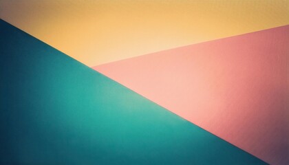 Poster - Abstract Minimalist Geometric Background with Overlapping Pastel Triangles in Warm Yellow, Soft Pink, and Teal, Perfect for Modern Digital Designs, Presentations, and Visual Branding