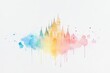 © Robert Kneschke - Colorful watercolor painting of a fantasy castle with rainbow hues