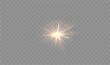 © Ольга Гордеева - Light yellow star. Light sunny sparkle. White light flash gold. Vector illustrator. lighting effects. Beam a spotlight and a star with bokeh and dust. Glowing abstract isolated lenses with light effec
