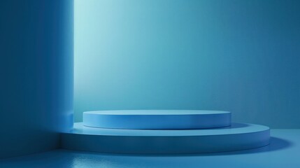 Wall Mural - abstract minimalist blue platform