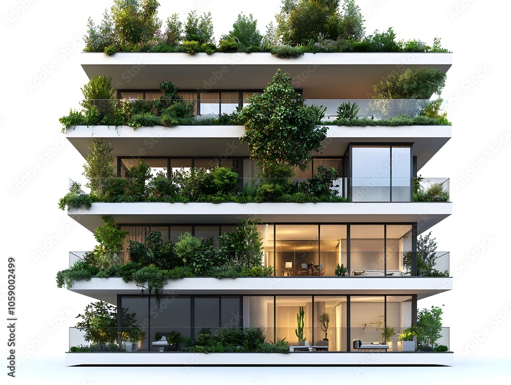 Luxury Penthouse Building with Rooftop Gardens and Private Terraces ...