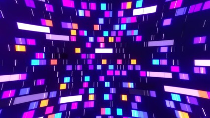 Wall Mural - abstract background with squares, colorful futuristic technology display screen animation, 4k seamle