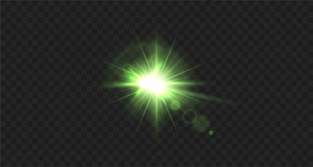 Wall Mural - light green star. light sunny sparkle. white light flash green. vector illustrator. lighting effects