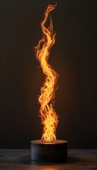 Wall Mural - close up of a vibrant flame flickering against a dark background, highlighting its lively movement