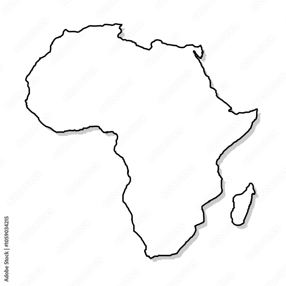 africa-map-outline-black-and-white-concept-vector-illustration-stock