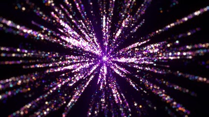Wall Mural - colorful purple glowing sparkling glittering new year fireworks in the night sky