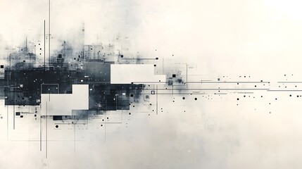 Minimalist abstract background with digital elements for technology and data applications