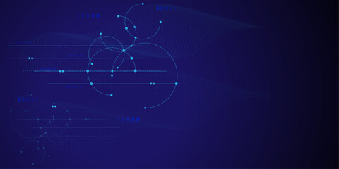 Vectors Abstract connecting lines and dots., Social networking, network connection and global communication technology background