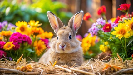 easter bunny with easter eggs