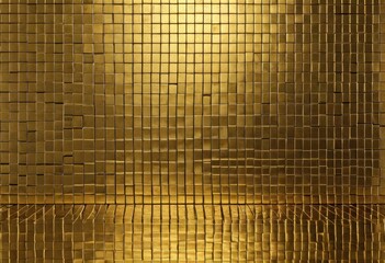 Golden mosaic wall background. 