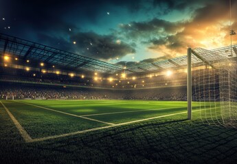 Soccer Stadium Sunset.