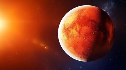 Wall Mural - mars planet in space soft pastel background for graphic design templates