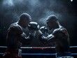 © Bussakon - Fierce Boxing Rivals Prepare for the Final Round in the Ring Embodying the Spirit of Athletic Competition